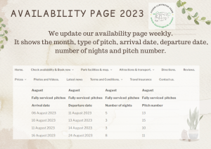 Late availability page updated weekly